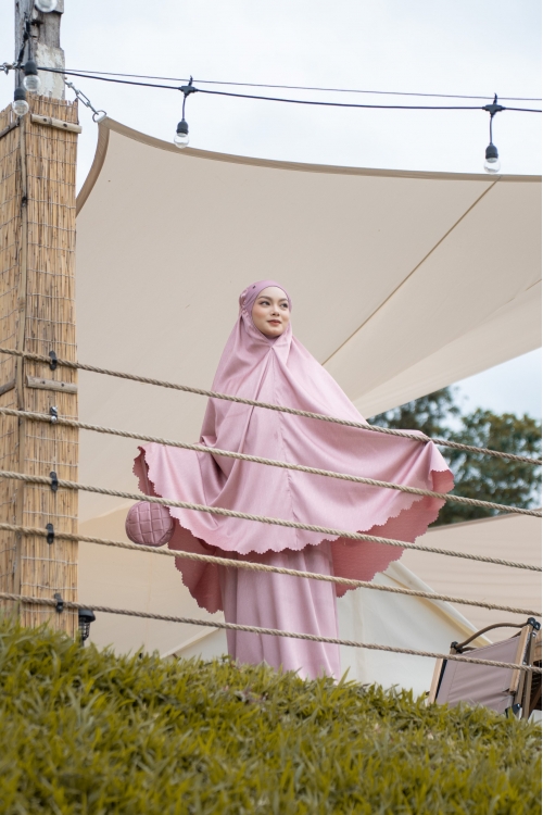 Telekung Elvina Petal Pink 